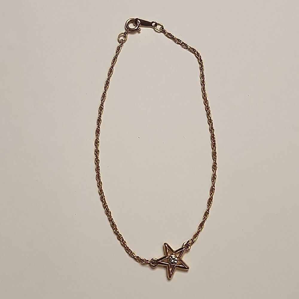 Vintage Gold Tone Star Anklet 9.5 inches By Avon Ankle Bracelet